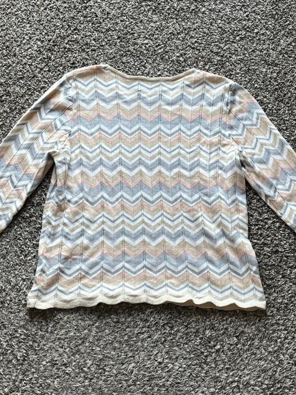 Alfred Dunner Metallic Chevron Patterned Blouse Wmn L Whimsy Cottagecore Boho - Picture 4 of 6